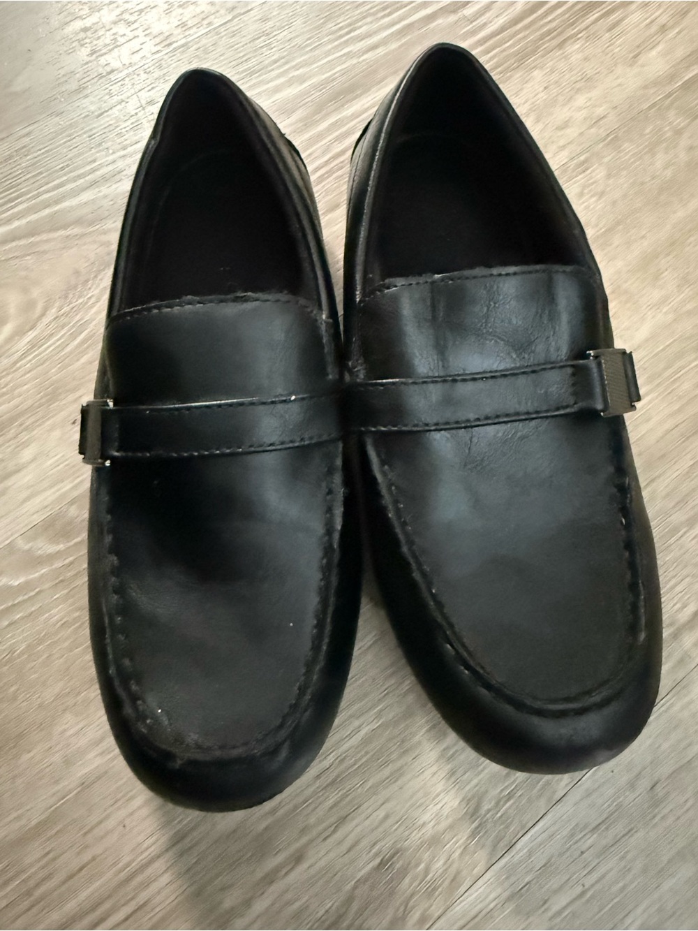 Crown Vintage Boys Black Donovan Dress Loafers Size 5